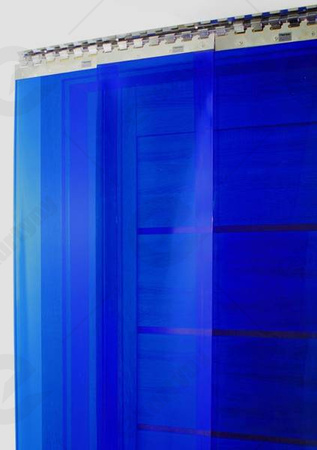 Konfigurator kurtyn paskowych PCV z folii niebieskiej przezroczystej