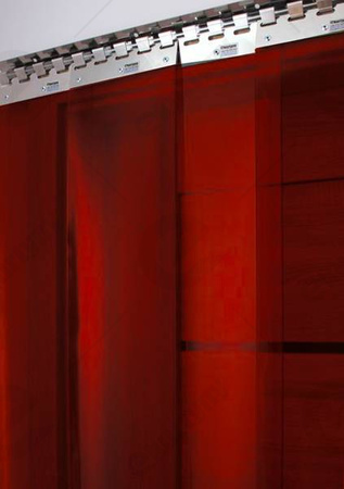 Konfigurator kurtyn paskowych PCV z folii Spawalnicznej czerwonej przezroczystej