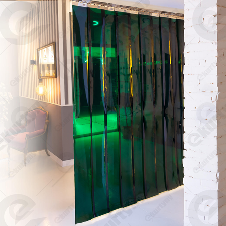 Konfigurator kurtyn paskowych PCV z folii zielonej przezroczystej